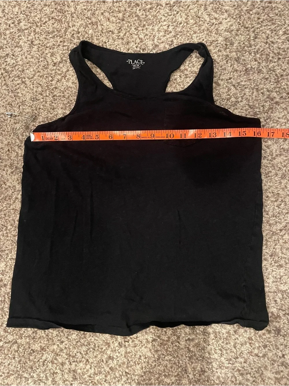 The Children's Place Black Tank with Chest Pocket